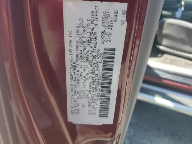 5TBRT34153S378277 - 2003 TOYOTA TUNDRA ACCESS CAB SR5 BURGUNDY photo 13