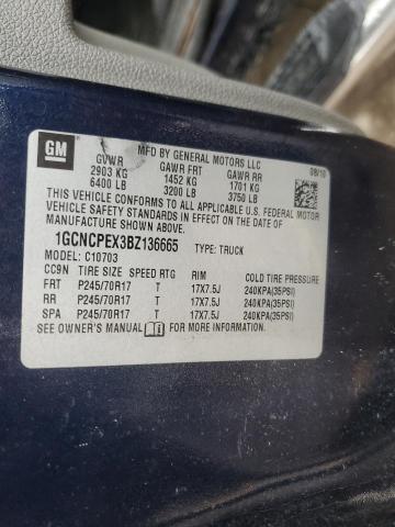 1GCNCPEX3BZ136665 - 2011 CHEVROLET SILVERADO C1500 蓝色 照片 12