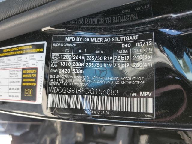 WDCGG8JB8DG154083 - 2013 MERCEDES-BENZ GLK 350 4MATIC BLACK photo 12