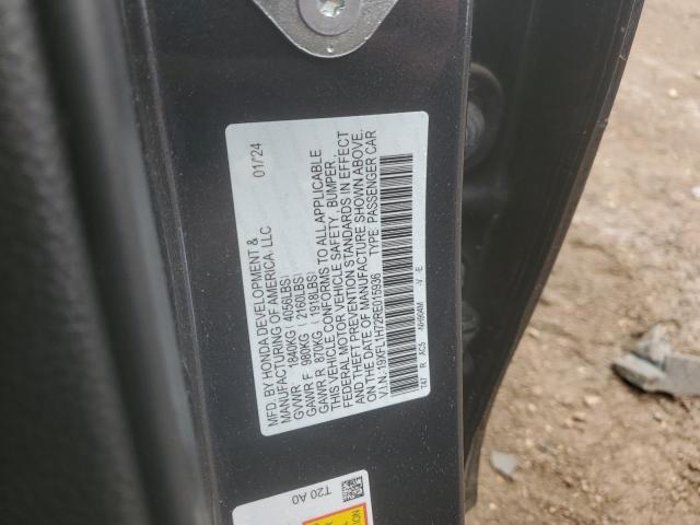 19XFL1H72RE015936 - 2024 HONDA CIVIC EXL GRAY photo 12