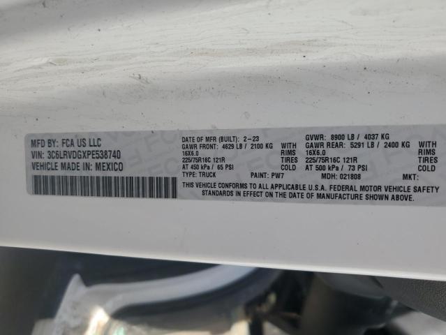 3C6LRVDGXPE538740 - 2023 RAM PROMASTER 2500 HIGH თეთრი ფოტო 13