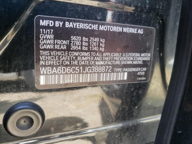 WBA6D6C51JG388872 - 2018 BMW ALPINA B6 XI GRAN COUPE BLACK photo 12