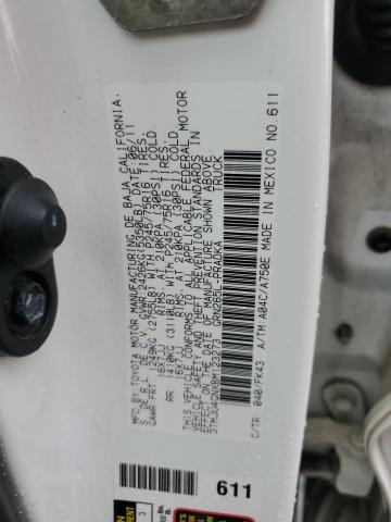 3TMJU4GNXBM123273 - 2011 TOYOTA TACOMA DOUBLE CAB PRERUNNER WHITE photo 12