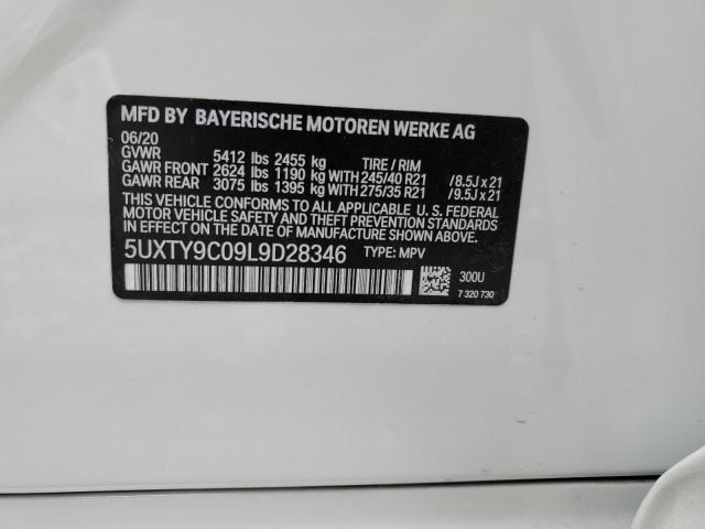 5UXTY9C09L9D28346 - 2020 BMW X3 XDRIVEM40I WHITE photo 12