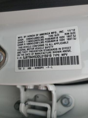 5J8TB4H53DL015919 - 2013 ACURA RDX TECHNOLOGY Білий фото 13