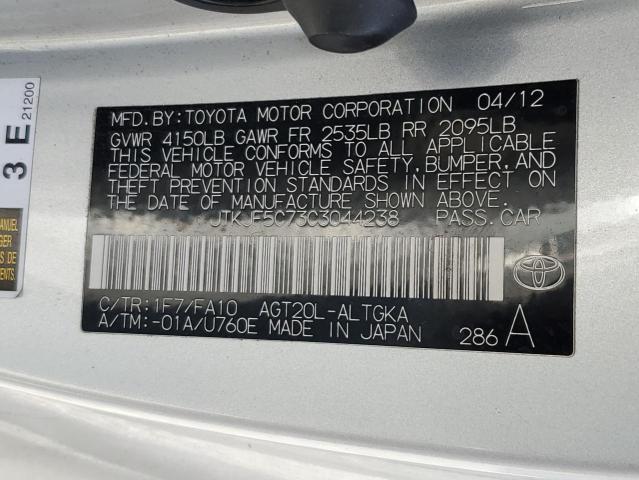 JTKJF5C73C3044238 - 2012 TOYOTA SCION TC 银色 照片 12