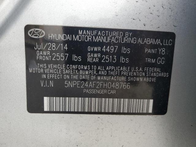 5NPE24AF2FH048766 - 2015 HYUNDAI SONATA SE SILVER photo 12