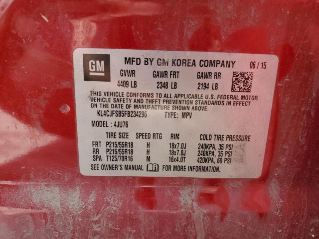 KL4CJFSB5FB234296 - 2015 BUICK ENCORE CONVENIENCE 红色 照片 14