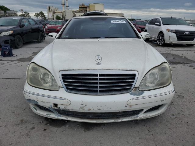 WDBNG75J14A423759 - 2004 MERCEDES-BENZ S 500 WHITE photo 5