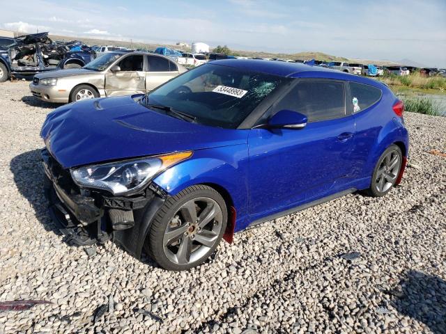 KMHTC6AE2EU198514 - 2014 HYUNDAI VELOSTER TURBO BLUE photo 1