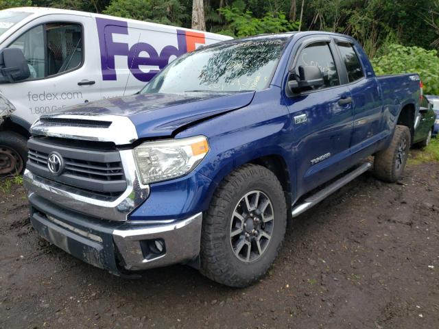 5TFUY5F17EX366141 - 2014 TOYOTA TUNDRA DOUBLE CAB SR/SR5 BLUE photo 1