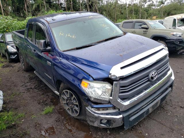 5TFUY5F17EX366141 - 2014 TOYOTA TUNDRA DOUBLE CAB SR/SR5 BLUE photo 4