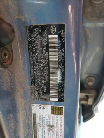 JTDKB20U477671836 - 2007 TOYOTA PRIUS BLUE photo 12