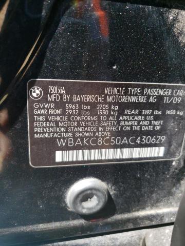 WBAKC8C50AC430629 - 2010 BMW 750 LI XDRIVE BLACK photo 12