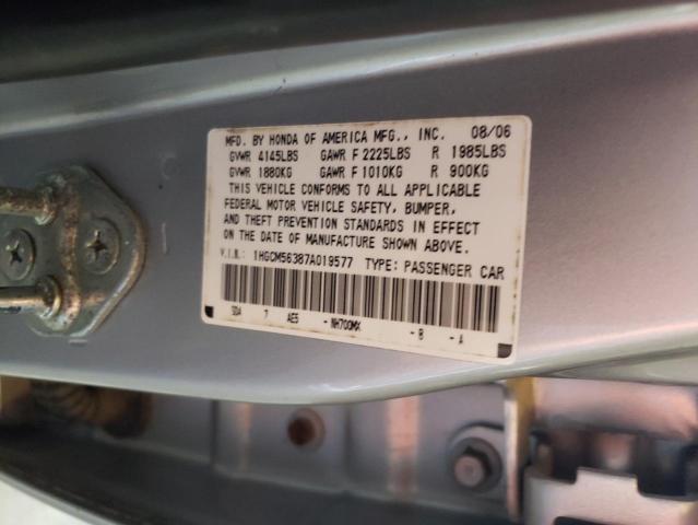 1HGCM56387A019577 - 2007 HONDA ACCORD SE SILVER photo 12