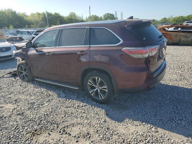 5TDKKRFH4GS183575 - 2016 TOYOTA HIGHLANDER XLE MAROON photo 2