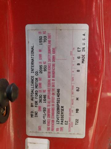 1ZVCT22B6P5214046 - 1993 FORD PROBE GT RED photo 12