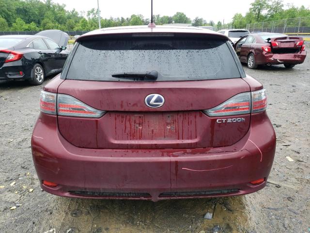 JTHKD5BH7B2037193 - 2011 LEXUS CT 200 BURGUNDY photo 6