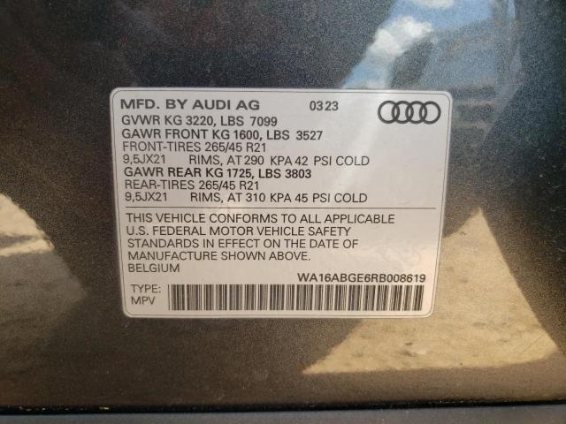 WA16ABGE6RB008619 - 2024 AUDI Q8 E-TRON PRESTIGE GRAY photo 13