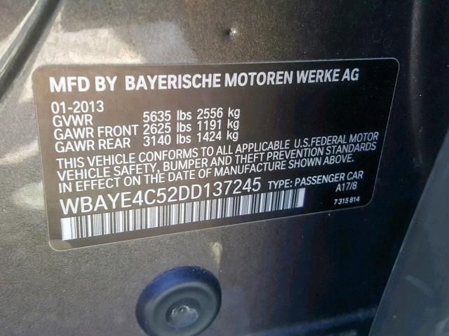 WBAYE4C52DD137245 - 2013 BMW 740 LI  photo 10