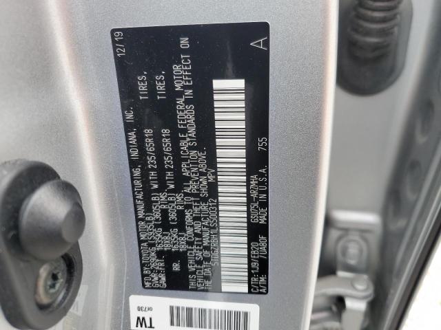5TDGZRBH1LS500312 - 2020 TOYOTA HIGHLANDER XLE SILVER photo 13