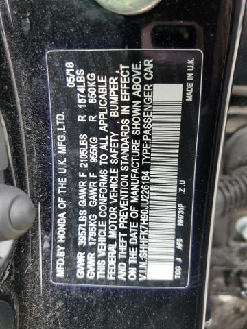 SHHFK7H90JU226184 - 2018 HONDA CIVIC SPORT TOURING BLACK photo 12