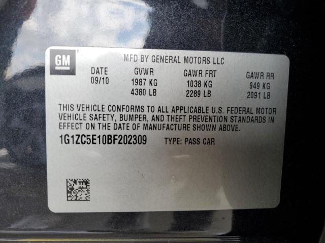 1G1ZC5E10BF202309 - 2011 CHEVROLET MALIBU 1LT CHARCOAL photo 12
