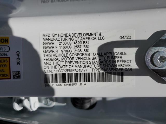 1HGCY2F69PA015177 - 2023 HONDA ACCORD HYBRID EXL WHITE photo 12