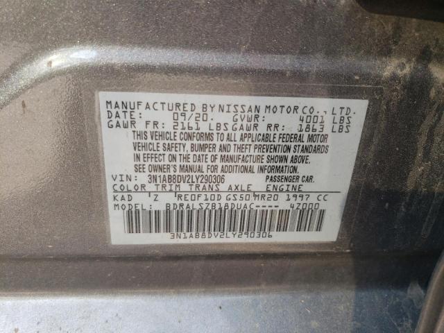 3N1AB8DV2LY290306 - 2020 NISSAN SENTRA SR GRAY photo 12