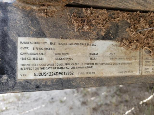 5J2US1224DE012852 - 2013 TRAIL KING TRAILER BLACK photo 10