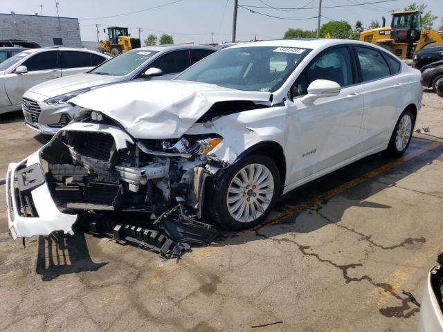 3FA6P0LU2ER174623 - 2014 FORD FUSION SE HYBRID WHITE photo 1