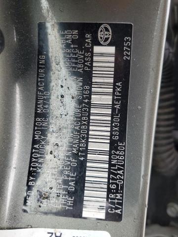 4T1BK3DBXBU374168 - 2011 TOYOTA AVALON BASE Yaşıl foto 12