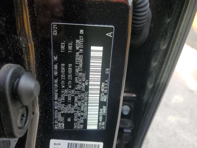 5TDGZRBH3MS108143 - 2021 TOYOTA HIGHLANDER XLE BLACK photo 13