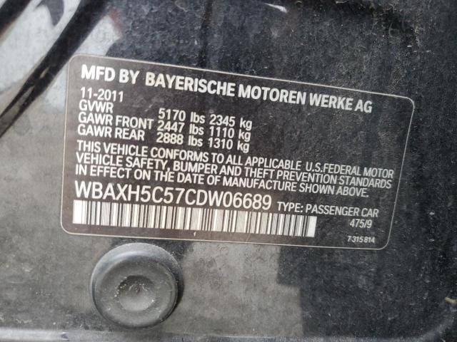 WBAXH5C57CDW06689 - 2012 BMW 528 XI BLUE photo 12