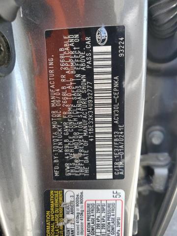 4T1BE32K34U932777 - 2004 TOYOTA CAMRY LE SILVER photo 12