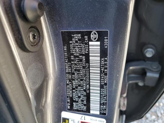 4T1BK1EB5DU055749 - 2013 TOYOTA AVALON BASE 灰色 照片 13