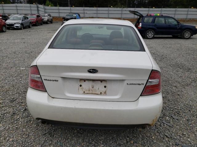 4S3BL616157227492 - 2005 SUBARU LEGACY 2.5I WHITE photo 6