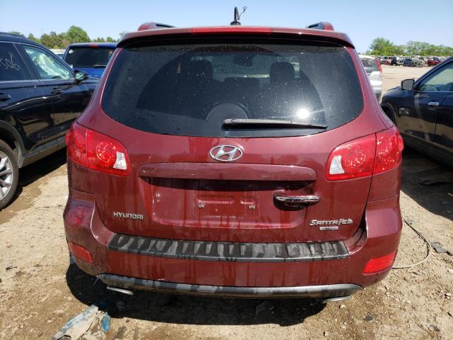 5NMSH13E58H143620 - 2008 HYUNDAI SANTA FE SE MAROON photo 6