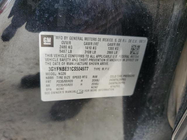 3GYFNBE31CS504977 - 2012 CADILLAC SRX PERFORMANCE COLLECTION შავი ფოტო 13