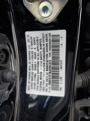 19XFC1F76JE201373 - 2018 HONDA CIVIC EXL BLACK photo 12