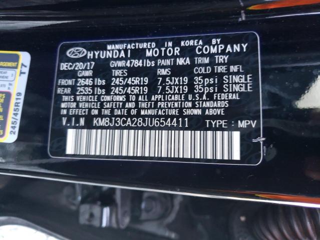 KM8J3CA28JU654411 - 2018 HYUNDAI TUCSON VALUE BLACK photo 13