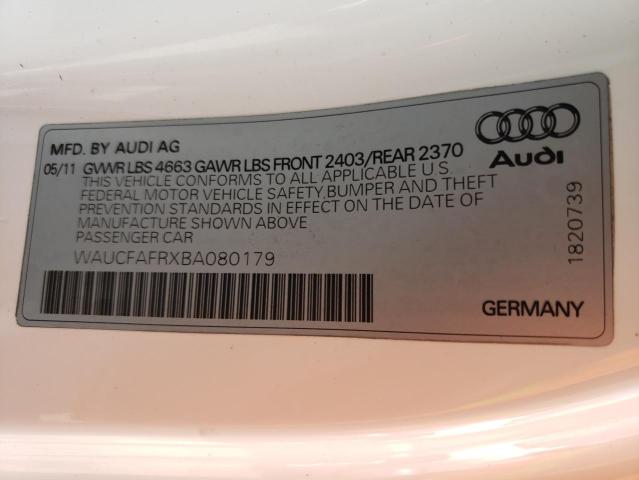 WAUCFAFRXBA080179 - 2011 AUDI A5 PREMIUM WHITE photo 12