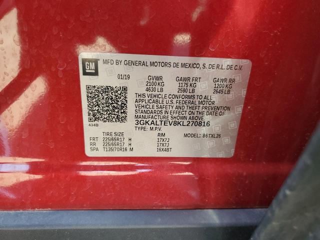 3GKALTEV8KL270816 - 2019 GMC TERRAIN SLE BURGUNDY photo 13