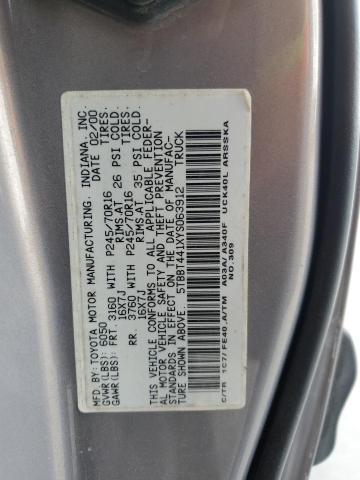 5TBBT441XYS063912 - 2000 TOYOTA TUNDRA ACCESS CAB ნაცრისფერი ფოტო 12