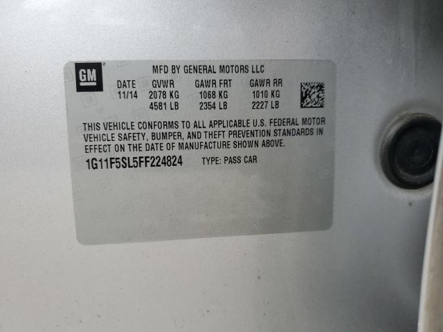 1G11F5SL5FF224824 - 2015 CHEVROLET MALIBU LTZ SILVER photo 13