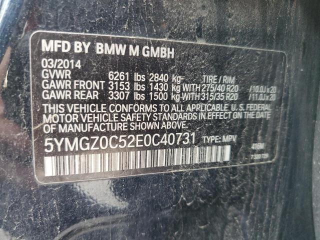 5YMGZ0C52E0C40731 - 2014 BMW X6 M BLACK photo 13