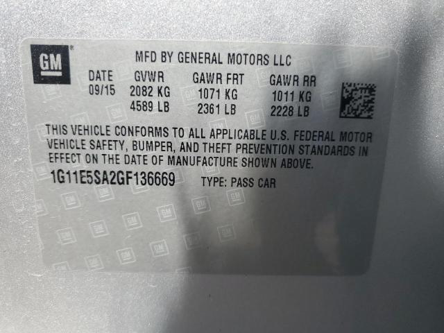 1G11E5SA2GF136669 - 2016 CHEVROLET MALIBU LIM LTZ SILVER photo 12
