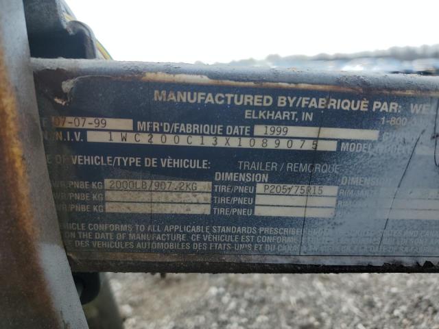 1WC200C13X1089075 - 1999 WELLS CARGO ENCLSDTRLR თეთრი ფოტო 10