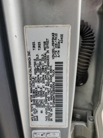5TEGN92N72Z893042 - 2002 TOYOTA TACOMA DOUBLE CAB PRERUNNER SILVER photo 12