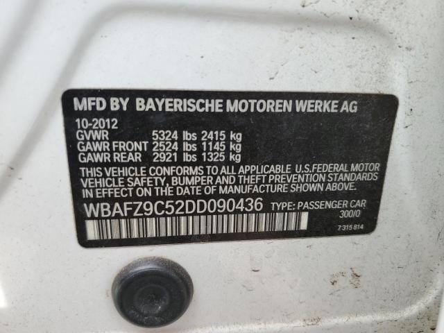 WBAFZ9C52DD090436 - 2013 BMW 535 I HYBRID WHITE photo 12